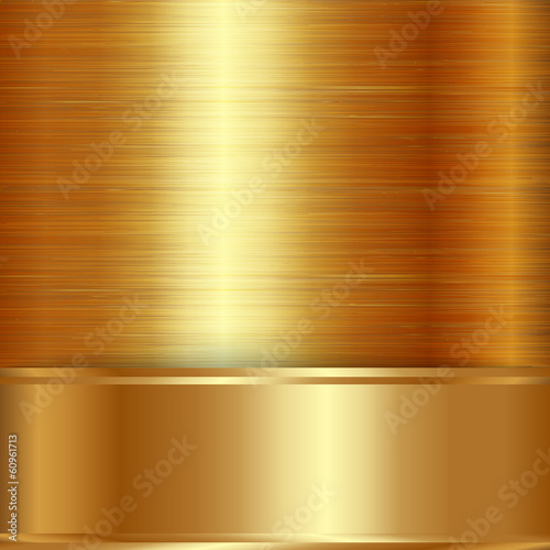 Vector gold brushed metallic plaque background