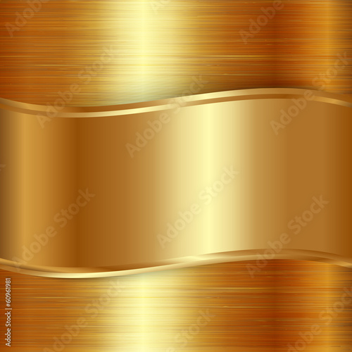 Vector gold brushed metallic plaque background
