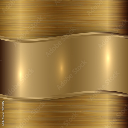 Vector gold brushed metallic plaque background