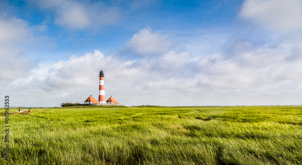Beautiful landscape with lighthouse at Nordsee, Germany