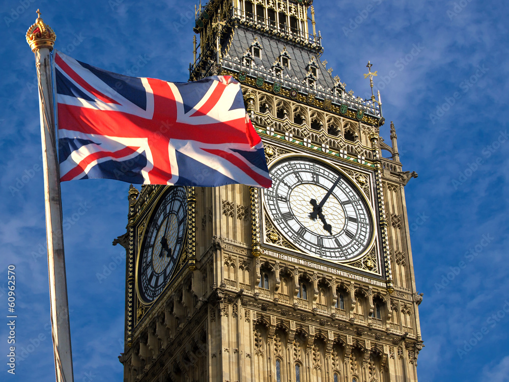 Obraz premium Big Ben and Union Jack