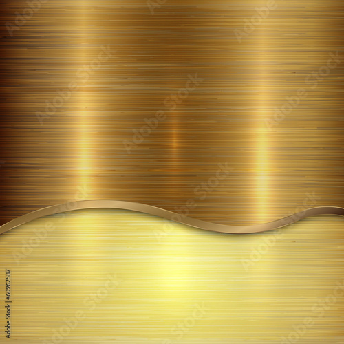 Vector gold brushed metallic plaque background