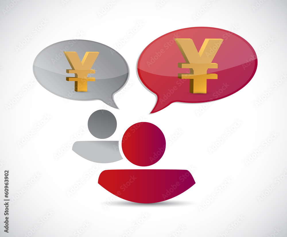 Obraz premium yen currency chat communication illustration