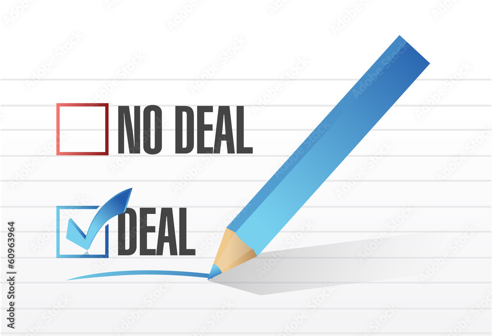 deal no deal check mark selection illustration deal no deal check mark selection illustration