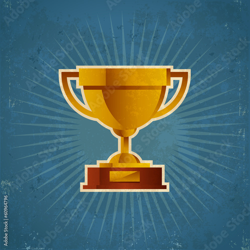 Gold Retro Cup Trophy