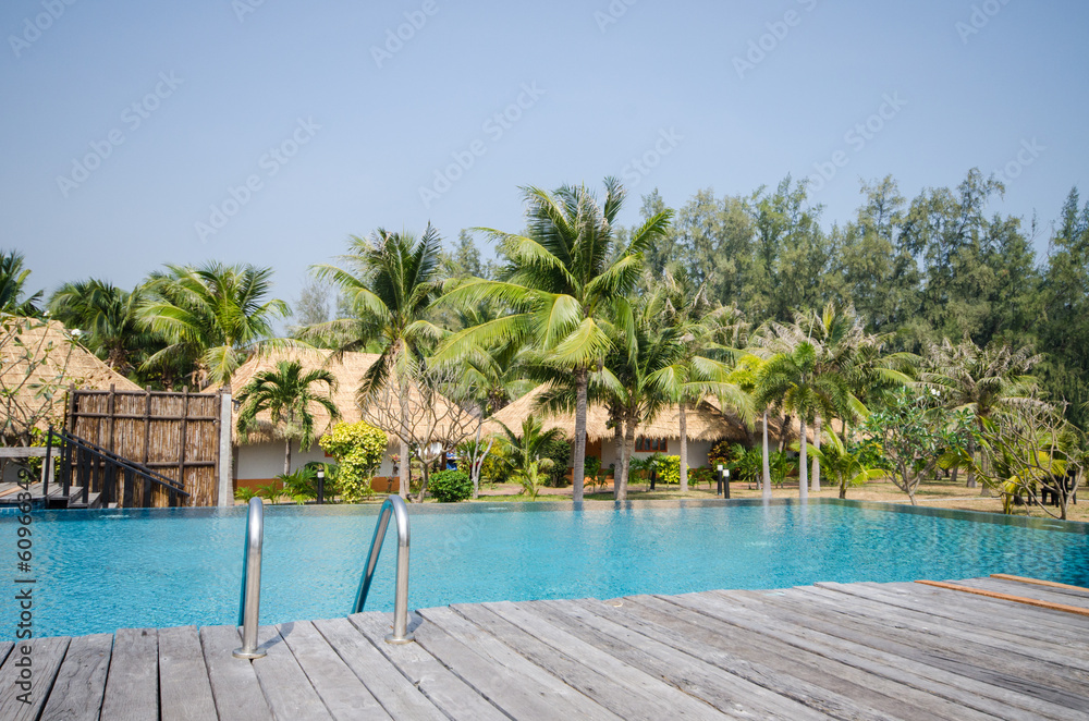 Fototapeta premium Swimming pool in tropical style resort