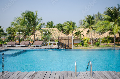 Swimming pool in tropical style resort