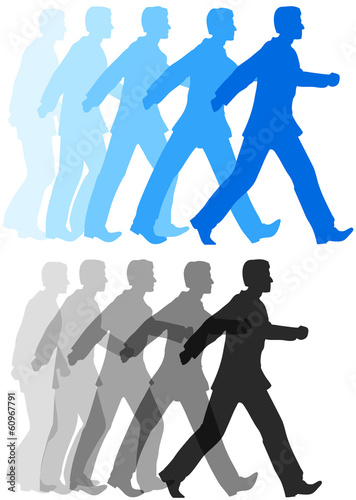 Business man walking forward action
