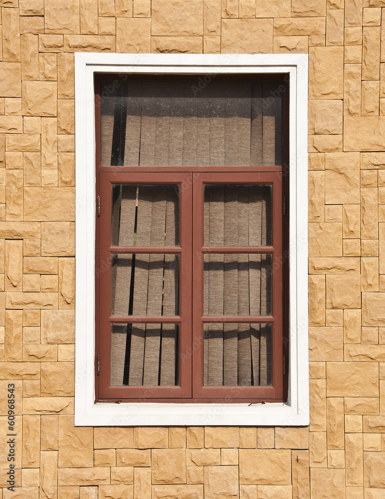Obraz premium Window on brick wall.