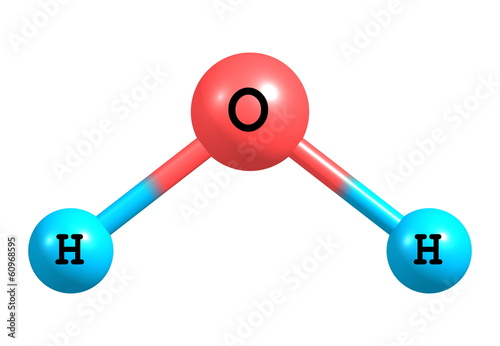 Water (H2O) molecular structure isolated on white