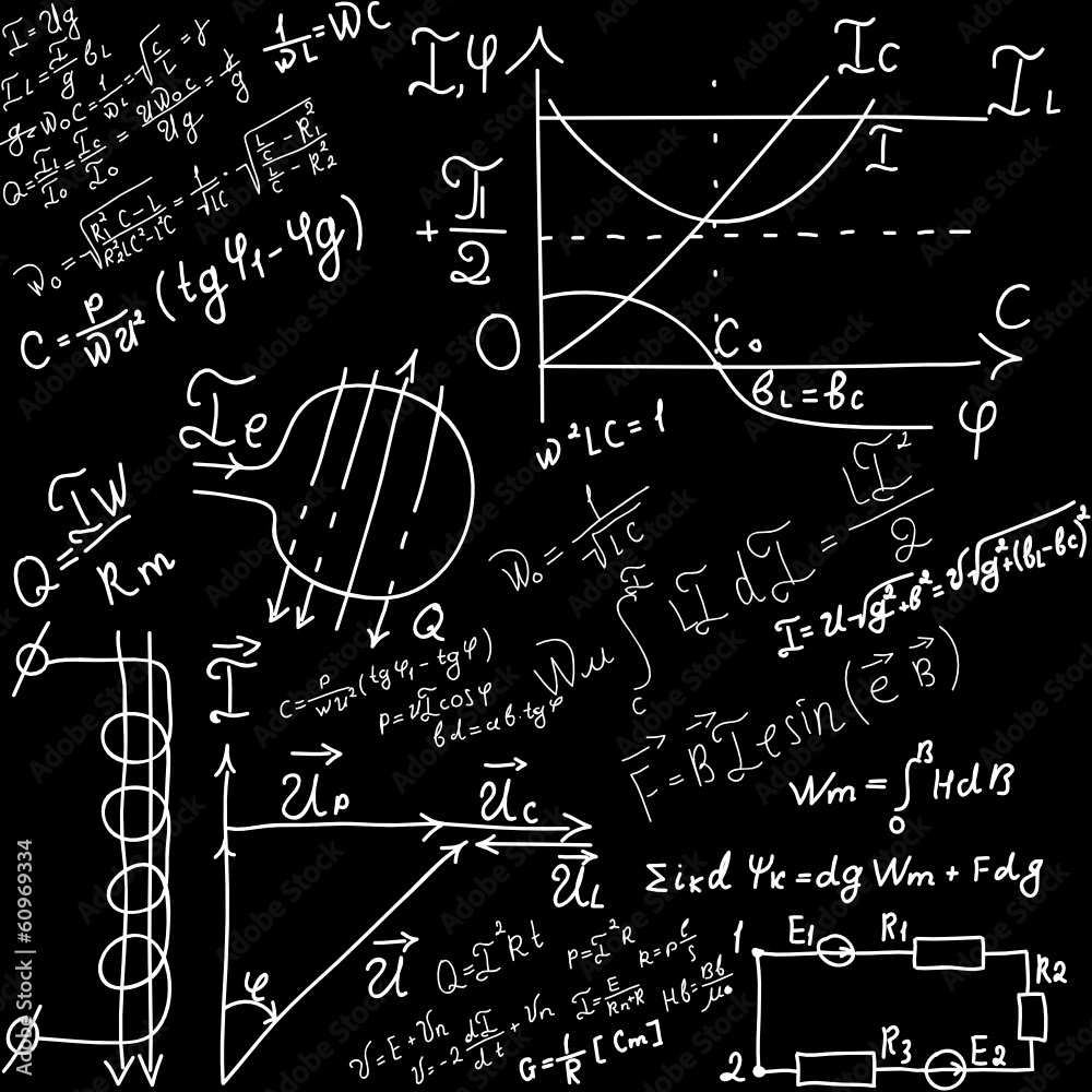 Mathematical equations and formulas - illustration Mathematical equations and formulas - illustration