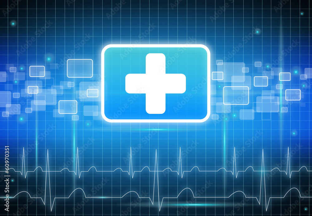 Modern first aid sign on blcak and blue background Modern first aid sign on blcak and blue background