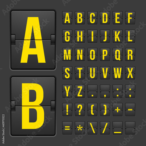 Scoreboard letters and symbols alphabet panel