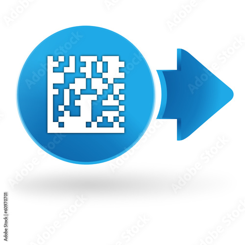 flash code sur symbole web bleu