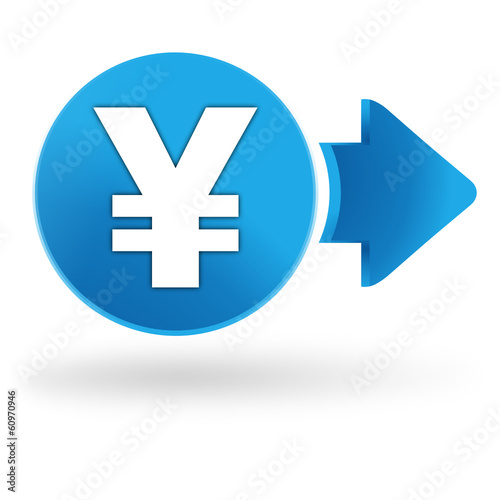 yen sur symbole web bleu