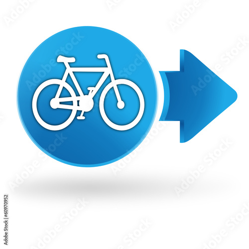 vélo sur symbole web bleu
