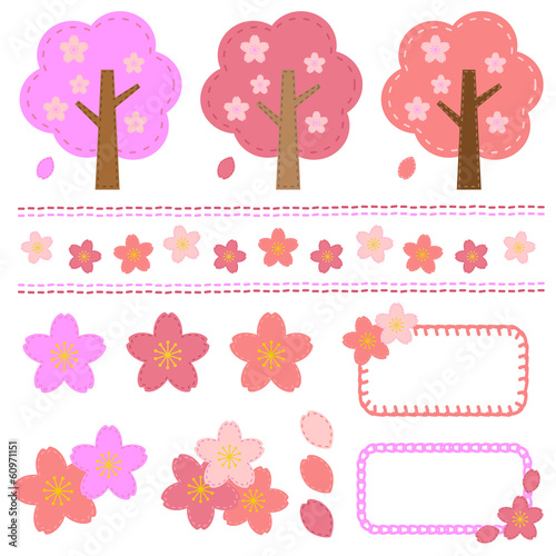 桜 手縫い風 /vector eps