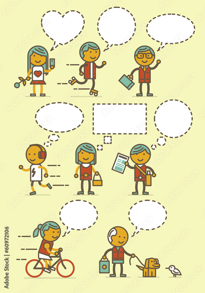 People with speech bubbles. Vector illustration. People with speech bubbles. Vector illustration.