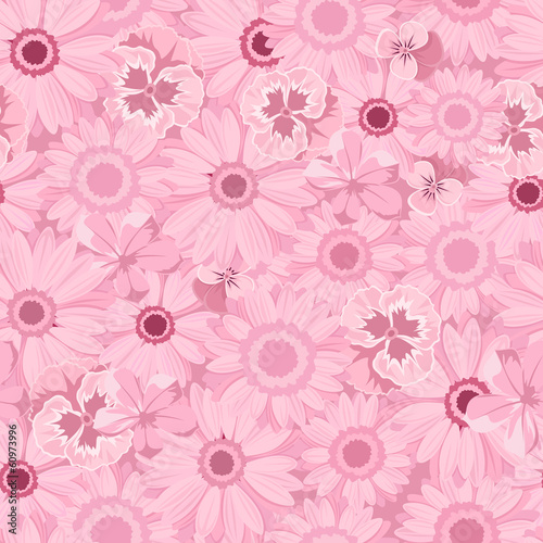 Seamless background with red and pink roses. Vector illustration