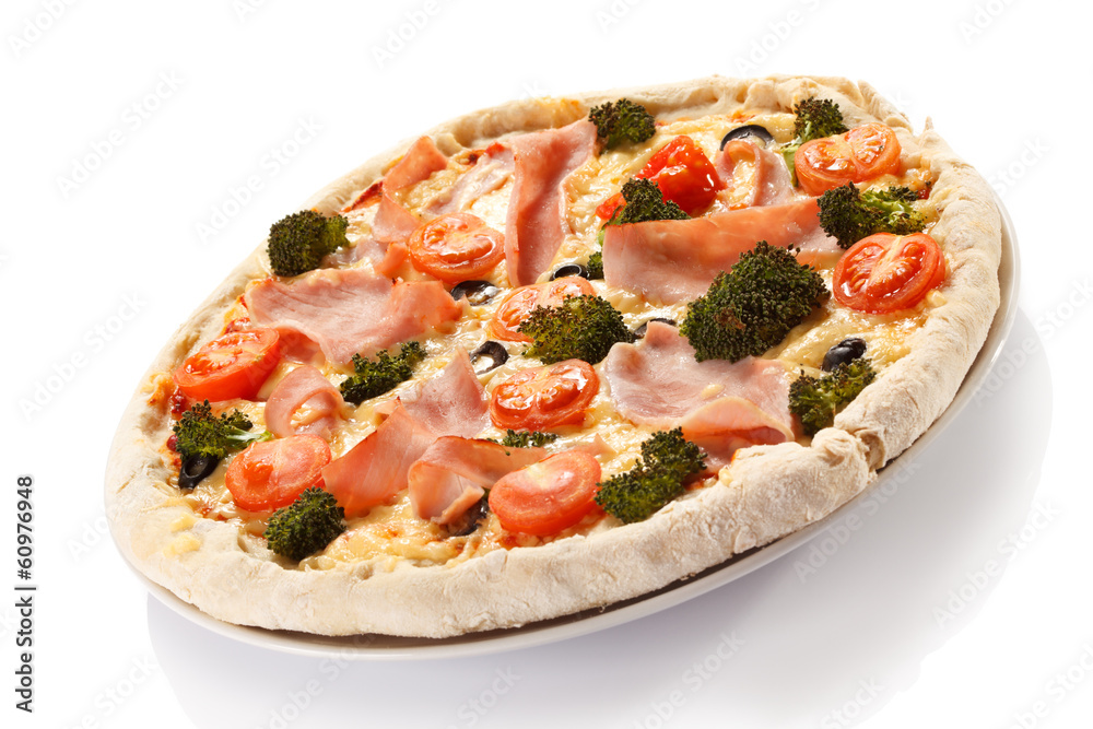 Pizza on white background Pizza on white background