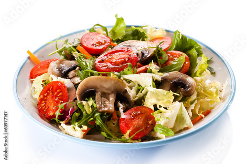 Vegetable salad on white background