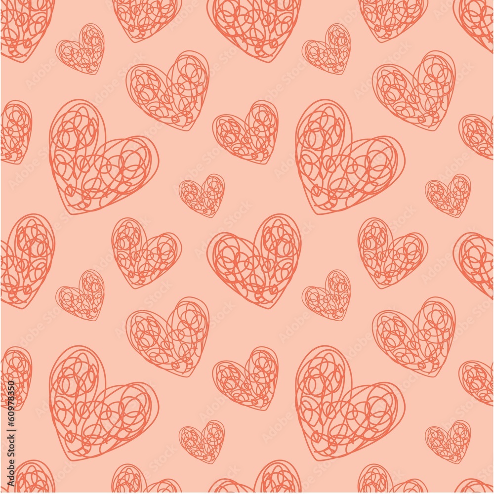 Heart Pattern in Doodle Style Heart Pattern in Doodle Style