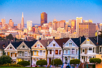 Fototapete San Francisco Die Painted Ladies von San Francisco, Kalifornien, USA.  © Luciano Mortula-LGM