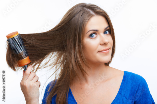 woman comb long hair