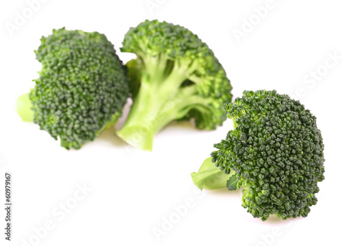 Green broccoli isolated on white