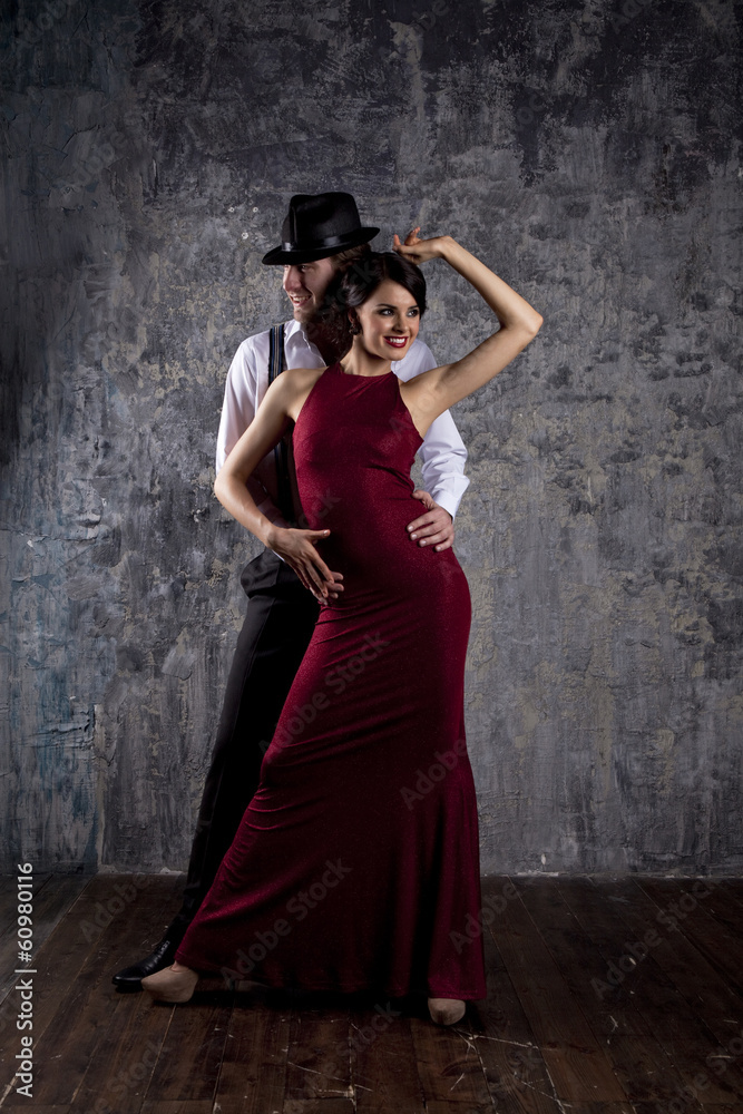 Couple of professional singers in retro style Couple of professional singers in retro style