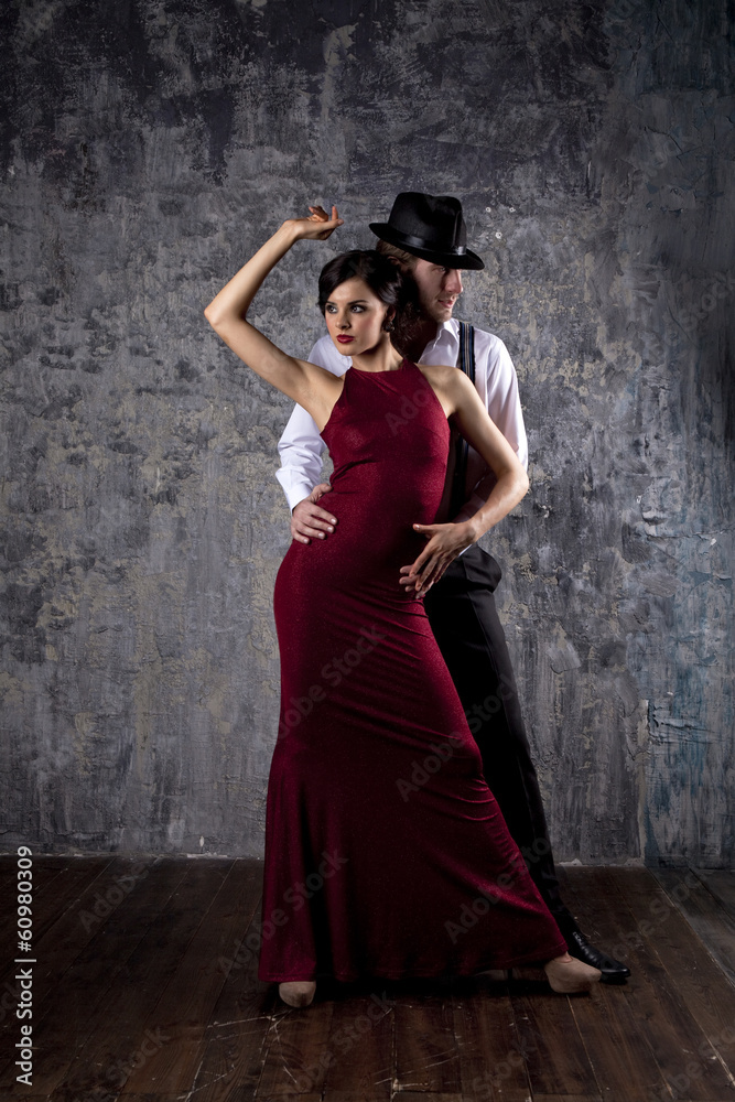 Couple of professional singers in retro style Couple of professional singers in retro style