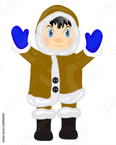 Man eskimo on white