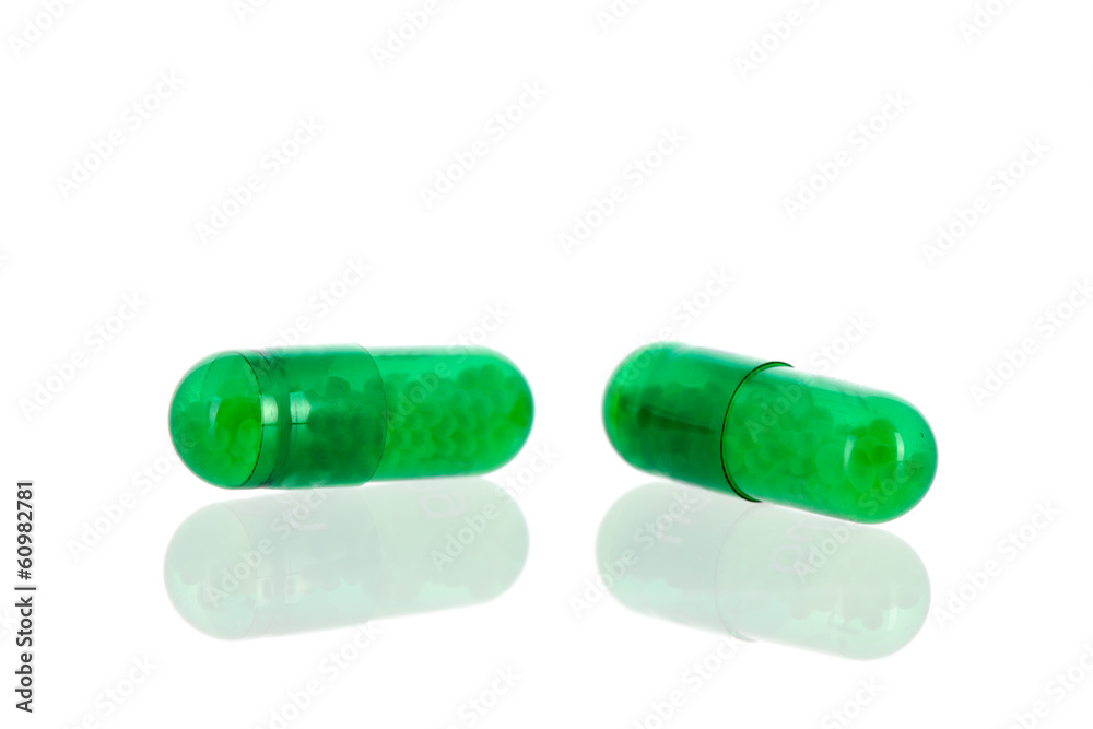 Green medicine in capsules