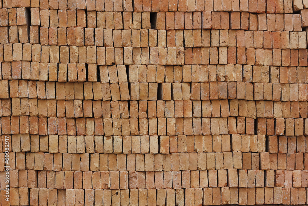 Red bricks laid into the wall Red bricks laid into the wall