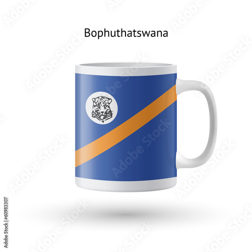 Bophuthatswana flag souvenir mug on white background. photo