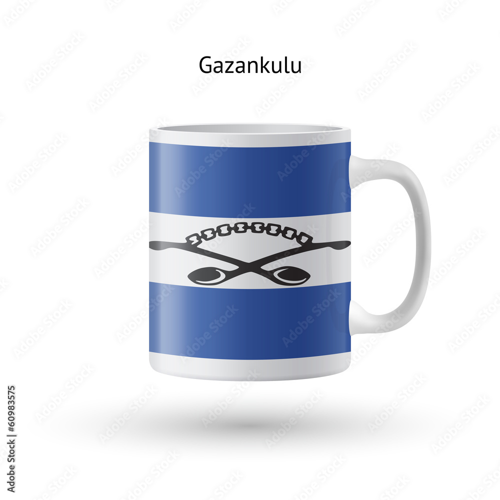 Gazankulu flag souvenir mug on white background. Gazankulu flag souvenir mug on white background.