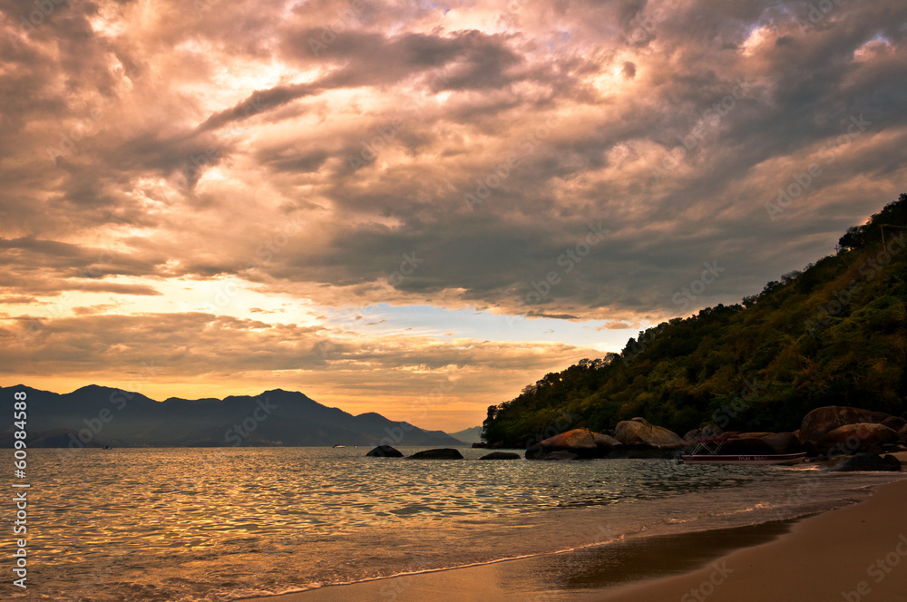 Tropical Sunset in Ilha Grande Island, Rio de Janeiro State