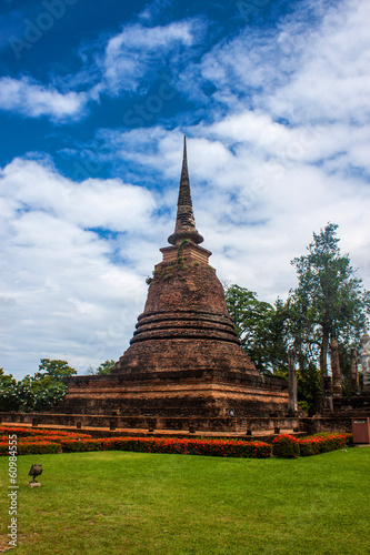 Wat Sa Si temple ruin in Sukhothai Historical Park  Thailand