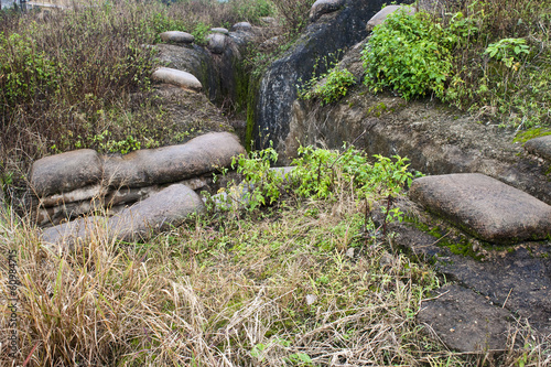 Recovered Frech trenches in Dien Bien Phu, Vietnam. photo