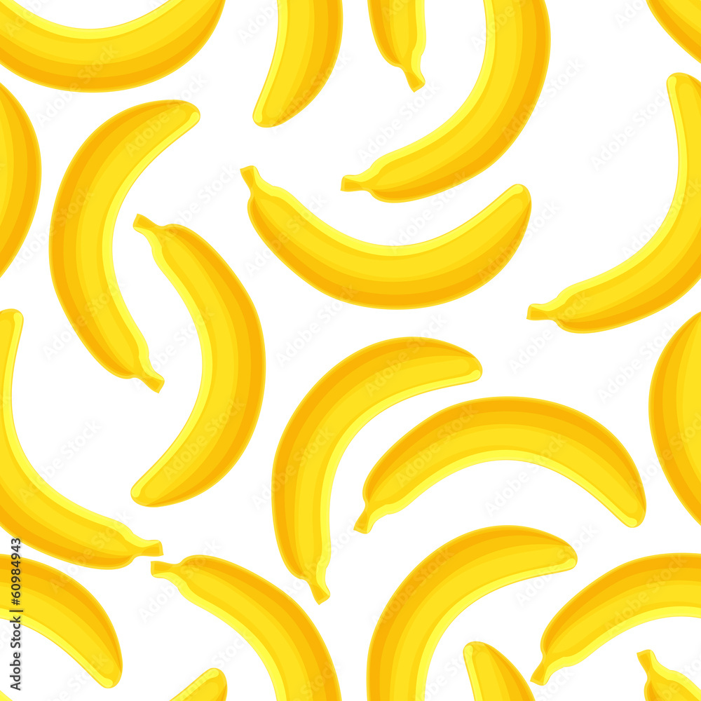 Seamless pattern of bananas, vector illustration.