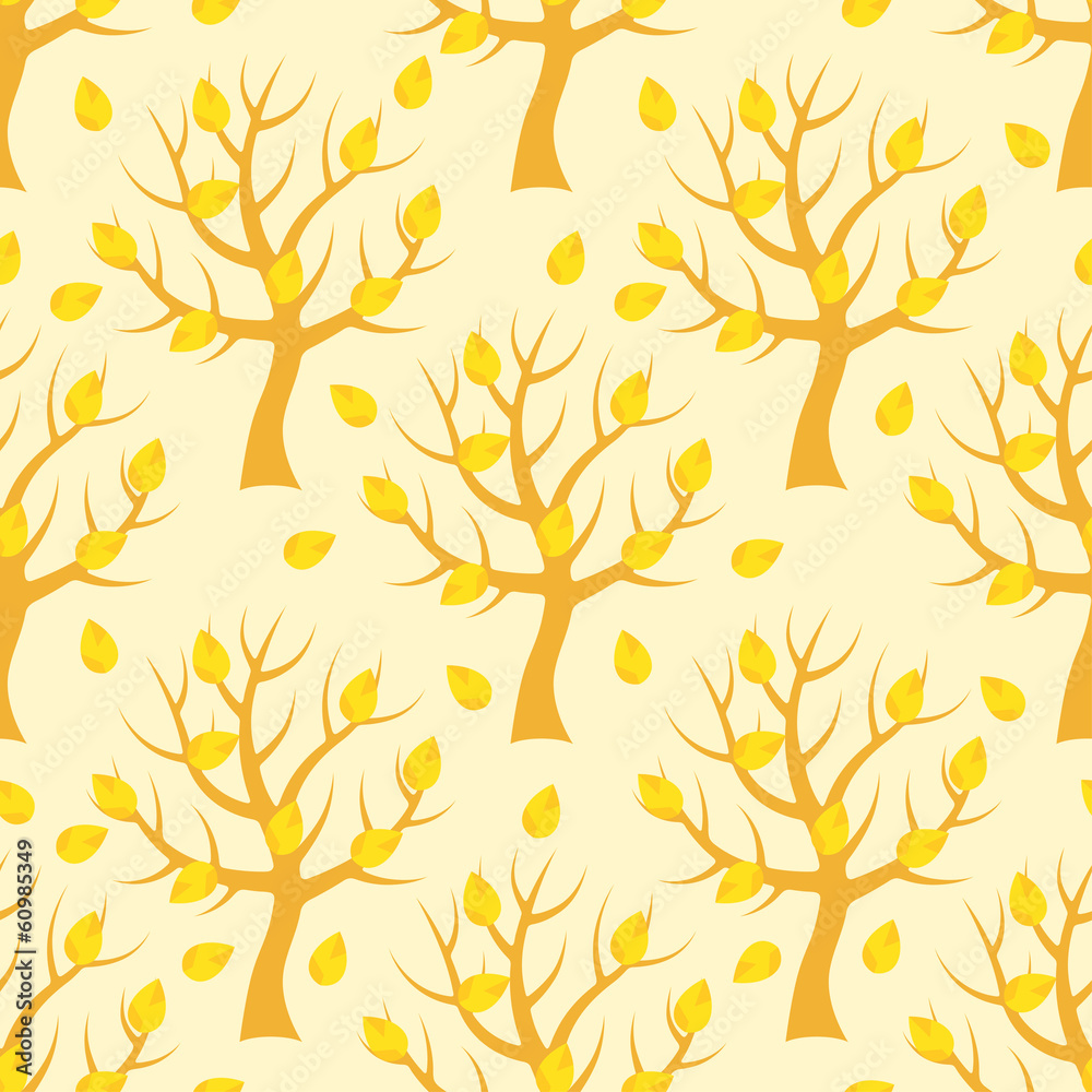 Seamless pattern with autumn trees.