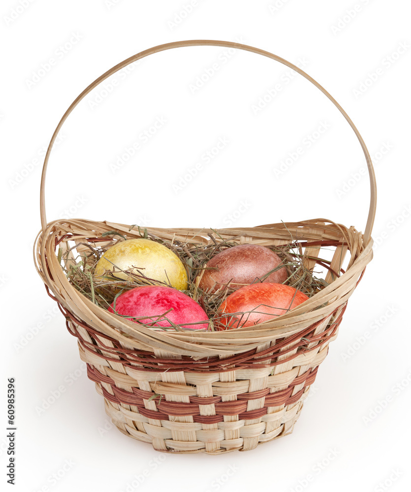 Easter basket isolated on white background Easter basket isolated on white background