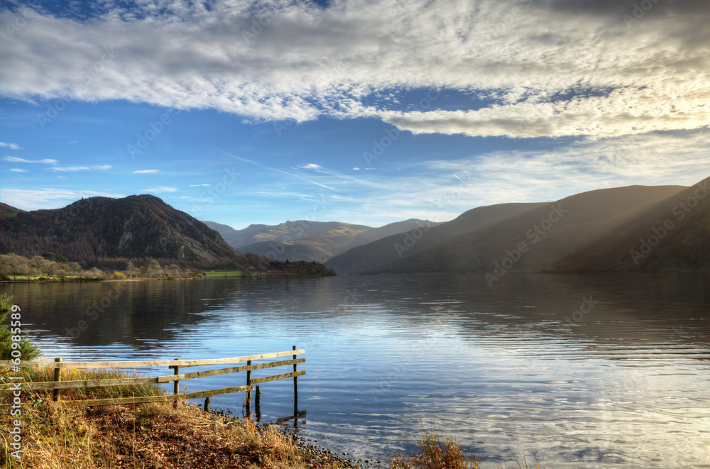 Ennerdale Water with foreground fence