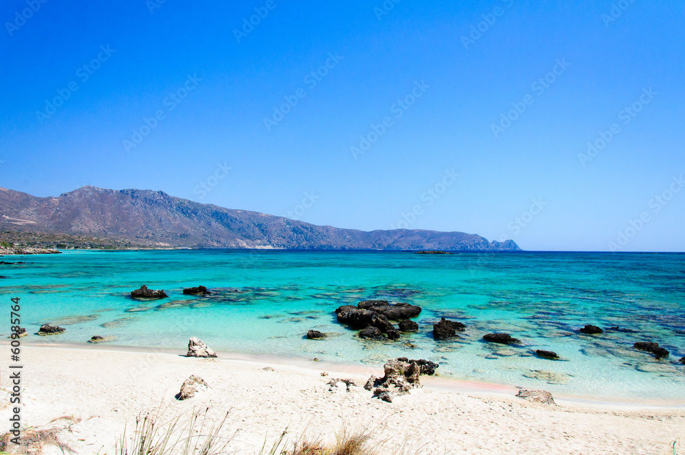Elafonissi beach with  turquoise water, Crete, Greece