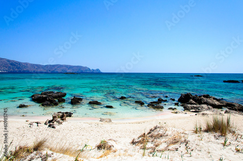 Elafonissi beach with  turquoise water, Crete, Greece © stanciuc