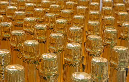 Detail of  champagne bottles. photo