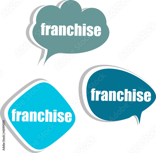 franchise. Set of stickers, labels, tags. infographics