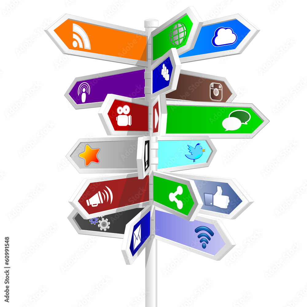 Social Media Icons Sign Social Media Icons Sign