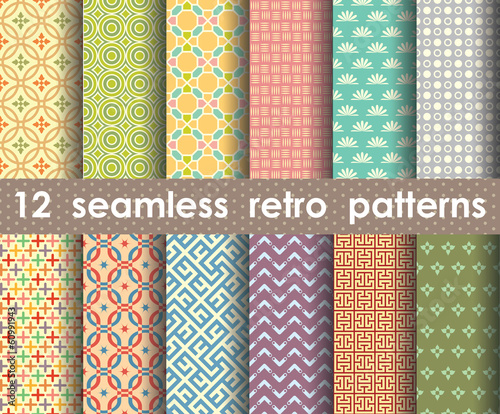 collection of seamless retro patterns