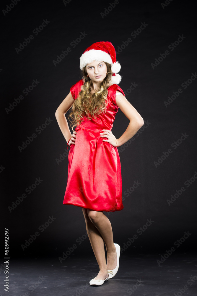 cute teen girl in santa claus costume cute teen girl in santa claus costume